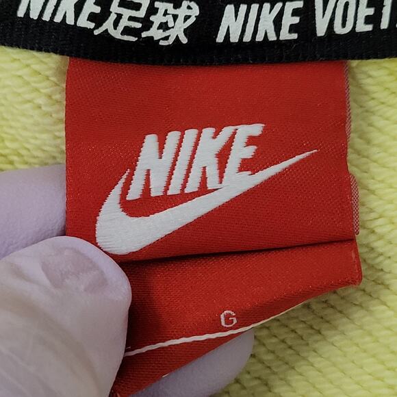 NIKE FC Zip Hoodie Womens Large 24x24 Baggy Boxy Yellow Bleached - Picture 6 of 16